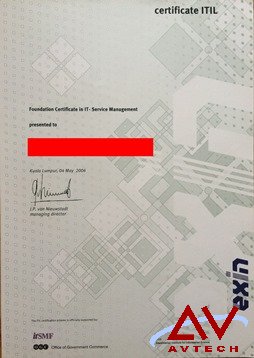 ITIL v2 foundation证书